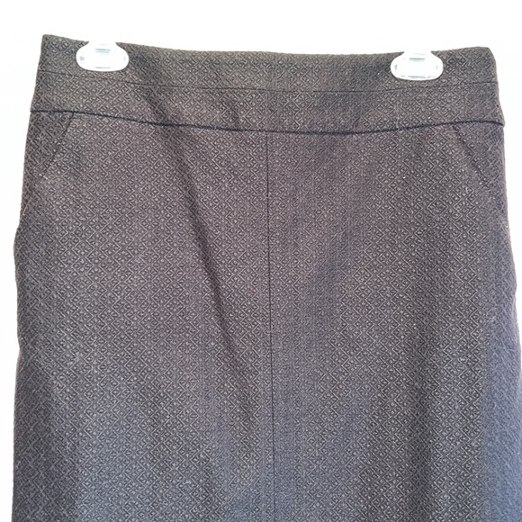 LOFT pencil skirt black textured back zipper M lined knee length straight - Picture 3 of 11